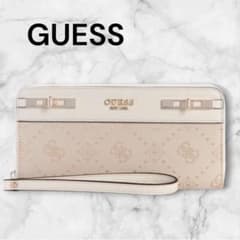 GUESS （ゲス）長財布 ラウンドファスナー ロゴ柄 新品タグ付 - メルカリ