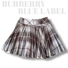 美品✨バーバリー 巻きスカート ノバチェック プリーツ 牛革ベルト y2k