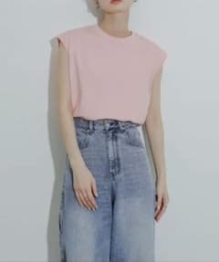 新品未使用　クールタッチフレンチスリーブTシャツ　ピンクのサムネイル
