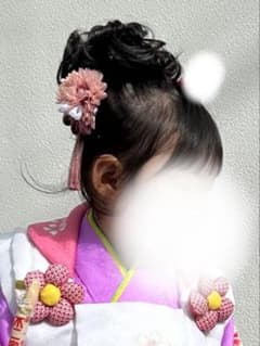 七五三 3歳　ヘアセット　スタイリング剤　シュシュウィッグ　ヘアアクセ　おまけ付のサムネイル