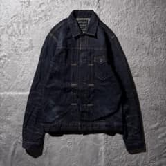 KURO デニムジャケット　インディゴブルー Y8747】.KURO デニムジャケット サイズL インディゴブルー - メルカリ