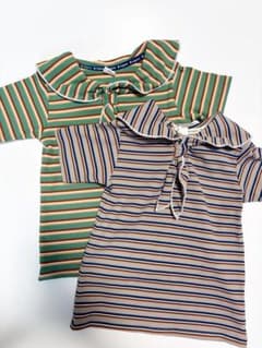 &mignon ボーダー セーラーカラー 半袖シャツ 2枚セットのサムネイル