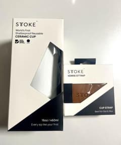 新品STTOKE （ストーク）タンブラーエンジェルホワイト＆ストラップ　ブラウンのサムネイル