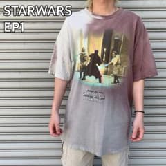 90s スターウォーズ EP1 クワイガンジン ダースモール ビンテージTシャツ 90s☆STARWARS EP1☆ダースモール☆オビワン☆クワイガンジンTシャツ