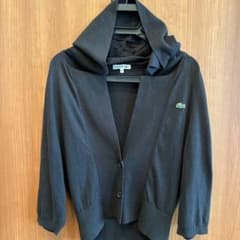 LACOSTE フード付きカーディガン サイズ40 黒のサムネイル