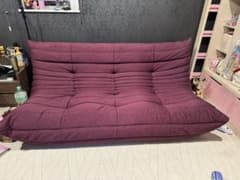 ligne roset パープルソファ　トーゴ　3人掛 ligne roset パープルソファ トーゴ 3人掛 - メルカリ