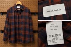 MARKAWARE チェック　コンフォートフィットシャツ ブラウン系 サイズ1のサムネイル
