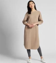 ユニクロ完売★ワッフルクルーネックワンピースのサムネイル
