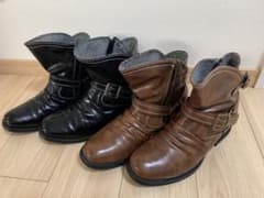早いもの勝ち‼️メンズブーツセット（フェイクレザー）⭐︎ウエスタン風のサムネイル