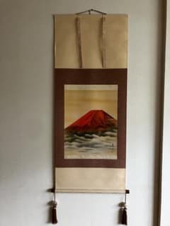 掛軸 赤富士 雲海 縁起物のサムネイル