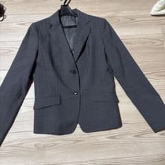 COMME CA ISM スーツ　ストライプ グレー ジャケットL スカートMのサムネイル