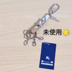 バーバリー ノバチェック ミニポーチ バッグチャーム キーリング 未使用】BURBERRY BLUELABEL キーホルダーリング ノバチェック - メルカリ