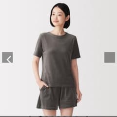無印良品 コットンベロア半袖Tシャツ