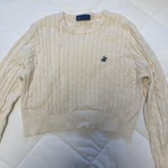 BEVERLY HILLS POLO CLUB ケーブルニット 長袖 ホワイト