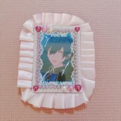 硬質カードケース デコ ピンク フリル パール