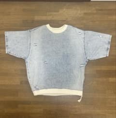 ZARA ダメージ加工 デニム　半袖Tシャツのサムネイル