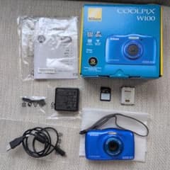 Nikon COOLPIX W100 ブルー 防水 デジカメ【SDカード付き】 Nikon COOLPIX W100 ブルー 防水 デジカメ【SDカード付き】 - メルカリ
