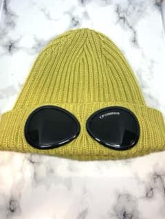 C.P. Company ゴーグルニットキャップ メリノウール ライムグリーン