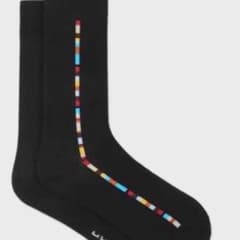 ブラック4個セットPaul Smith カラフルストライプ ソックス 黒のサムネイル