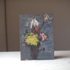 油彩画 古い板絵 古道具絵画 - メルカリ