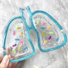 レジン 肺の形の灰皿（肺皿）・小物入れ ゼリービーンズ ブルー - メルカリ