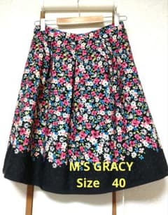 M'S GRACY エムズグレイシー 花柄 スカート サイズ40フラワーデザイン