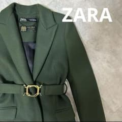 美品】ZARA ロングコート モスグリーン - メルカリ