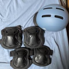 自転車用ヘルメット プロテクター セット ブルーのサムネイル