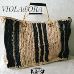 【美品】VIOLAd'ORO ヴィオラドーロかごバッグ　ショルダーストラップ付のサムネイル
