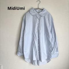 MidiUmi ミディウミ コットン フリル カラー シャツ サックス - メルカリ