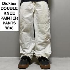 ディッキーズダック地ダブルニーペインターパンツw38l30ホワイト古着白