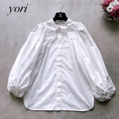 美品✨ファビアナフィリッピ スパンコール襟 シルクブラウス 微光沢 40
