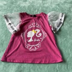 Barbie キッズ Tシャツ ピンク チュール袖　100センチのサムネイル