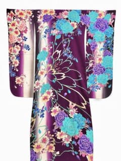 美品】振袖 紫・青・ピンク 花柄 フルセット 170 - メルカリ