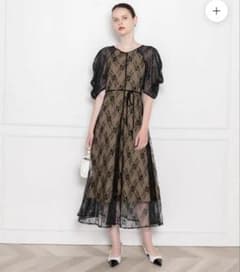 LEJA パフスリーブウエストリボンレースワンピースドレスのサムネイル