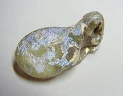 古代　ローマンガラス　銀化ガラス小壺　木箱付高12㎝　東Y6-0315①トヒルト 古代 ローマンガラス 銀化ガラス小壺 木箱付高12㎝ 東Y6-0315①