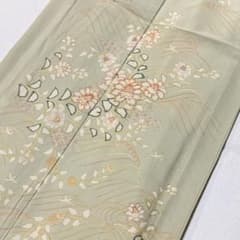絽 訪問着 金駒刺繍 正絹 ピスタチオ色 - メルカリ