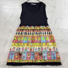 美品 オレボレブラ アルベロベロ カシミヤ入り 切り替え ノースリーブワンピース オレボレブラ アルベロベロ カシミヤ入り 切り替え ノースリーブ