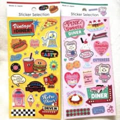 セリア シールセレクション デザインシール ピンクダイナー・ヴィンテージルーム