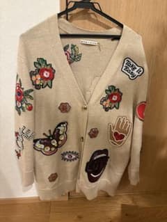alice+olivia 刺繍入りベージュカーディガン - メルカリ