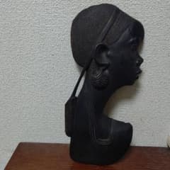 値下げ木彫り 人物像 壁掛け オブジェ 検 アフリカンアート 黒檀