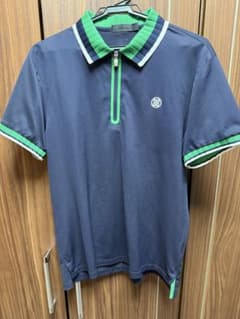 G/FORE メンズ ハーフジップ ポロシャツ ネイビー グリーン Lのサムネイル