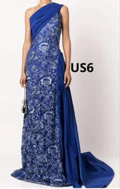 新品タグ付　タダシショージ　ワンショルダー　ロングドレス　US6 TADASHI SHOJI タダシショージ ワンショルダー ロングドレス US6