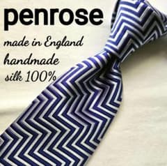 美品 penrose ハンドメイド ブルー チェック ネクタイ シルク イギリス
