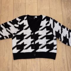 DIVIDED 千鳥格子柄 ニットカーディガンのサムネイル