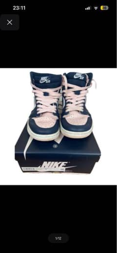 NIKE AIR JORDAN 1 MID ネイビー ピンクのサムネイル