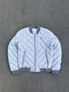 00s LACOSTE ライトグレー キルティング ジャケット ma1 - メルカリ