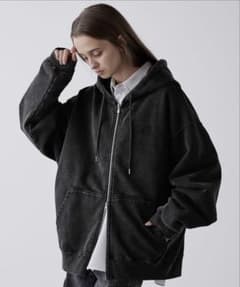 【CLEL】Heavy Weight/ヘビーウェイト ロゴ刺繍フルジップパーカーのサムネイル