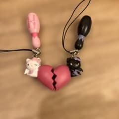 ラウンドワン ハローキティ ストラップ ハート天使＆ハート小悪魔