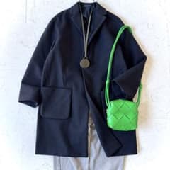 ソフィードール ウールメルトン オーバーサイズ 比翼 リバーコート